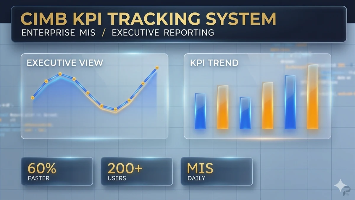 Redacted KPI dashboard preview for CIMB case study