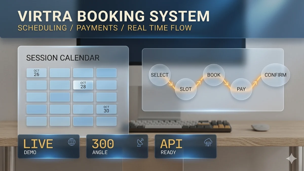 Booking workflow preview for VirTra case study